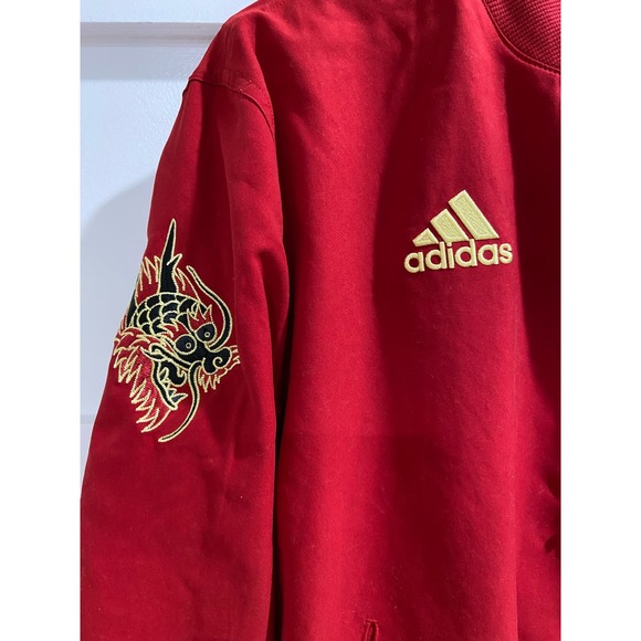 "Adidas Manchester United CNY Bomber Jacket - Red - Size S - Men's 165" - Picture 2 of 11